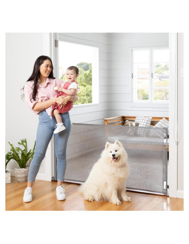 Puerta Retráctil Perma Child Safety 83,82 cm x 180,34 cm Gris