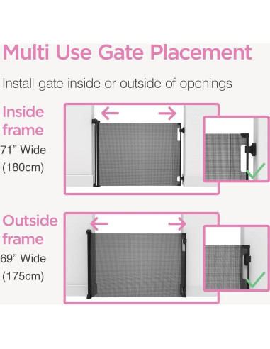 Puerta Retráctil Perma Child Safety 83,82 cm x 180,34 cm Gris