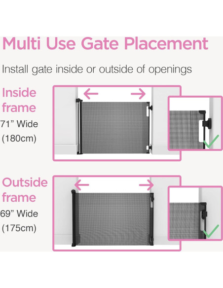 Puerta Retráctil Perma Child Safety 83,82 cm x 180,34 cm Gris