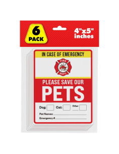 Calcomanías de Alerta para Mascotas Pixelverse 6pk 10x13cm