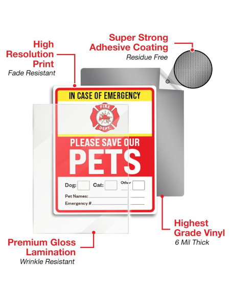 Calcomanías de Alerta para Mascotas Pixelverse 6pk 10x13cm