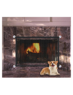 Pantalla de Chimenea LWFCOEE 91x76 cm Malla Seguridad Bebés