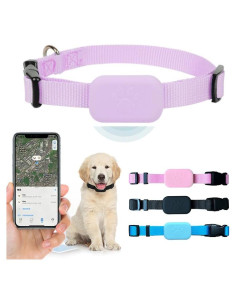 Collar GPS PawsPath para Mascotas Mediano Rosa Impermeable