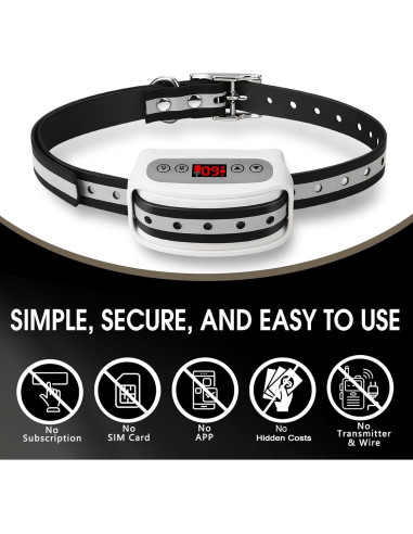 Sistema de Cerca Inalámbrica GPS Petsfun para Perros Blanco