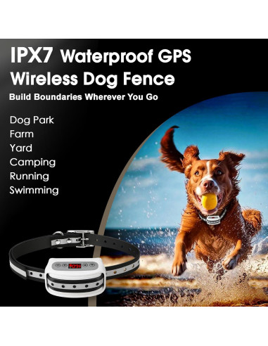 Sistema de Cerca Inalámbrica GPS Petsfun para Perros Blanco