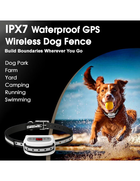 Sistema de Cerca Inalámbrica GPS Petsfun para Perros Blanco
