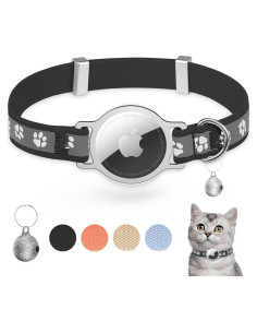 Collar para Gato Sucegi con Soporte AirTag Negro Ajustable
