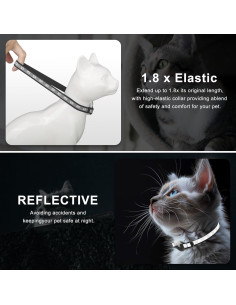 Collar para Gato Sucegi con Soporte AirTag Negro Ajustable 2