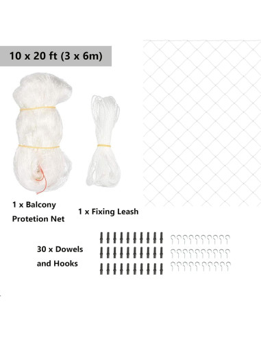 Red de Seguridad para Gatos JUMXSRLE 3x3 m Transparente