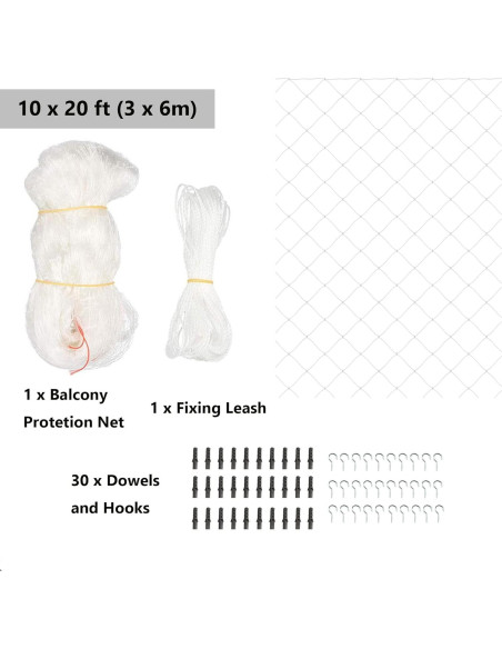 Red de Seguridad para Gatos JUMXSRLE 3x3 m Transparente
