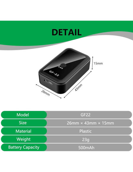 Mini Rastreador GPS NGXDFL Magnético para Vehículos 90g