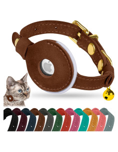 Collar Reflectante de Cuero OOPSDOGGY para Gatos Marrón