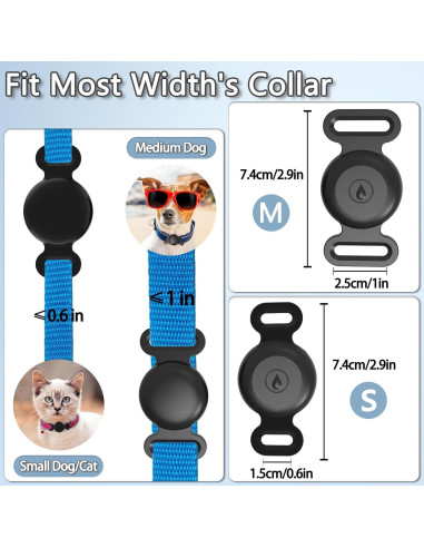 Soporte para Collar de Perro Tyanuzz AirTag Negro Tamaño M