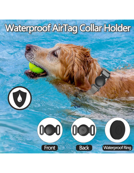 Soporte para Collar de Perro Tyanuzz AirTag Negro Tamaño M