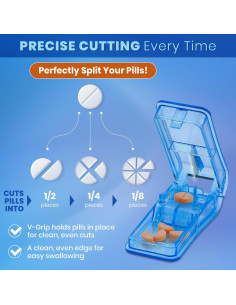 Cortador de Pastillas V-Grip MEDca - Divisor de Pastillas Azul 2