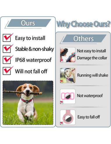 Soporte para Collar de Perro Tyanuzz AirTag Negro Tamaño M