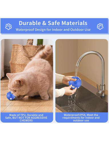 Bola Interactiva para Mascotas Jujingcw Recargable LED 6,86 cm