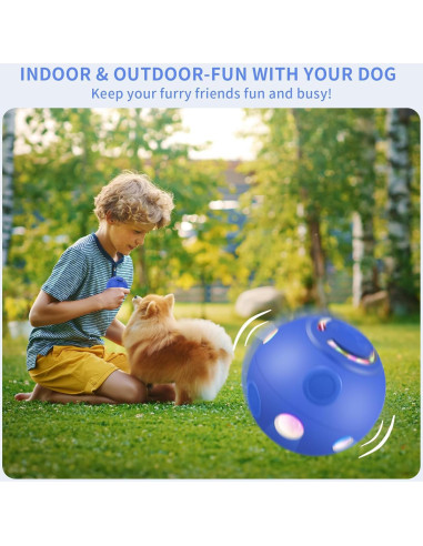 Bola Interactiva para Mascotas Jujingcw Recargable LED 6,86 cm