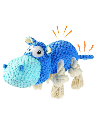 Juguete para Perros Mediano Tooptate Hipopótamo Azul