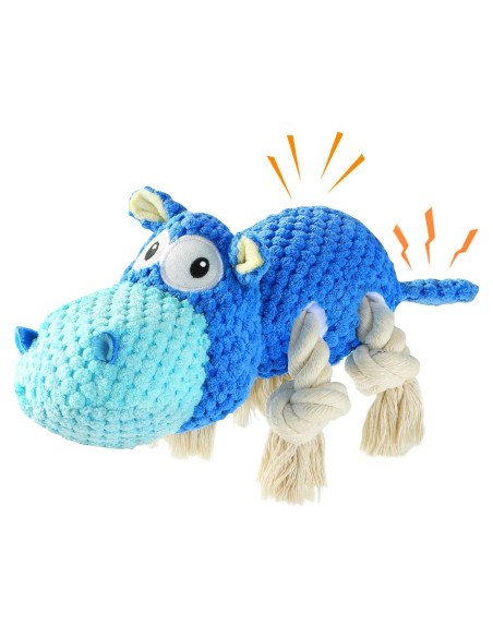 Juguete para Perros Mediano Tooptate Hipopótamo Azul