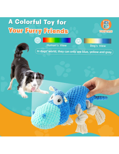 Juguete para Perros Mediano Tooptate Hipopótamo Azul