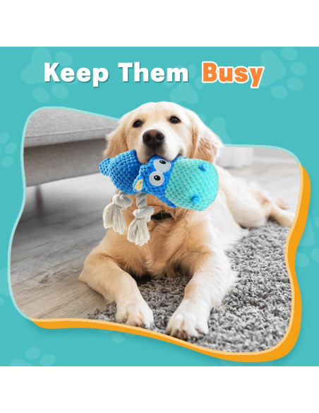 Juguete para Perros Mediano Tooptate Hipopótamo Azul