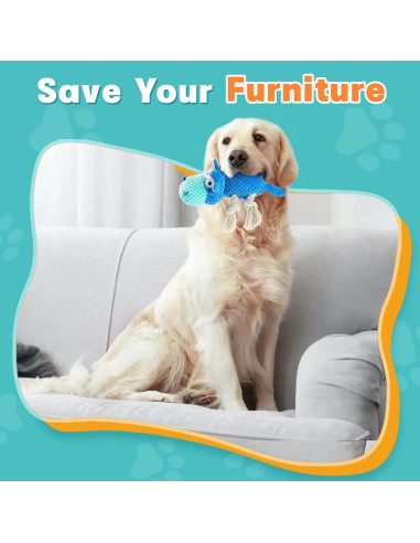 Juguete para Perros Mediano Tooptate Hipopótamo Azul