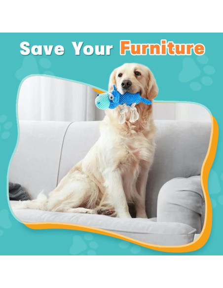 Juguete para Perros Mediano Tooptate Hipopótamo Azul