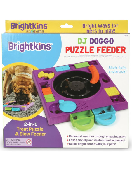 Rompecabezas Alimentador DJ Doggo Brightkins 2 en 1 para Perros