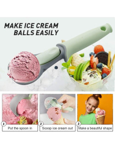 Cuchara para Helado con Gatillo L7HWDP - Plástico Duradero 19 cm 2