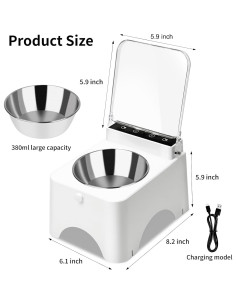 Comedero Automático para Mascotas Goosheep 380ml Acero Inoxidable 2