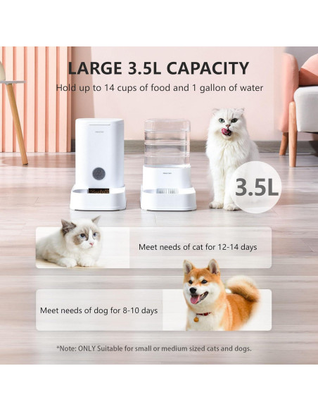 Comedero y Dispensador de Agua PAWGETHER 3.5L para Gatos Comedero y Dispensador de Agua PAWGETHER 3.5L para Gatos