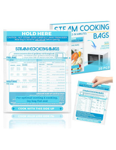 20 Bolsas de Vapor para Microondas USEAMIE - Cocción Rápida y Fresca