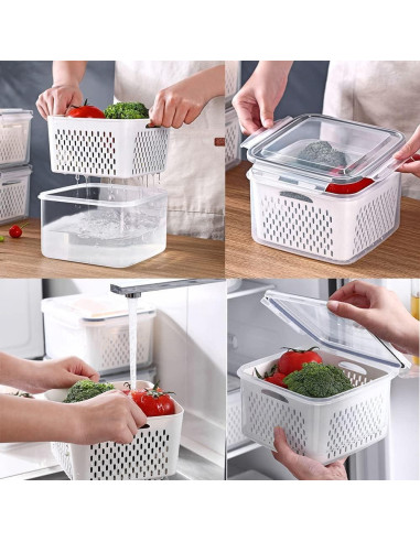 Paquete de 5 Contenedores de Almacenamiento LCYHOMIEE para Frutas y Verduras