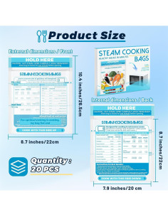 20 Bolsas de Vapor para Microondas USEAMIE - Cocción Rápida y Fresca 2