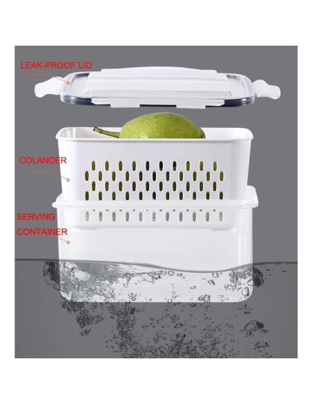 Paquete de 5 Contenedores de Almacenamiento LCYHOMIEE para Frutas y Verduras Paquete de 5 Contenedores de Almacenamiento LCYHOMIEE para Frutas y Verduras