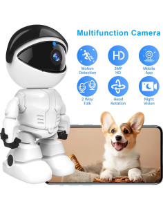 Cámara de Seguridad Interior 2K WiFi Doble Banda Blanco 2