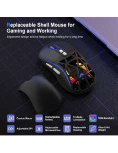 Ratón Gaming Inalámbrico Sades M02 53g 10000 DPI RGB 2