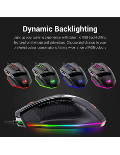 Ratón Gaming Redragon M801 RGB 16000 DPI 9 Botones Negro 2