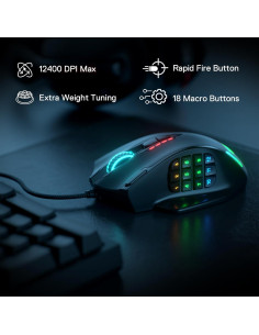 Redragon M908 Ratón Gaming Óptico RGB 12400 DPI Negro 2