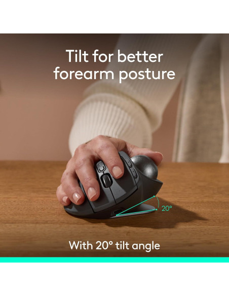 Logitech MX Ergo S Ratón Trackball Inalámbrico Ergonómico