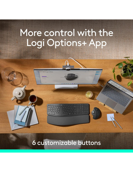 Logitech MX Ergo S Ratón Trackball Inalámbrico Ergonómico
