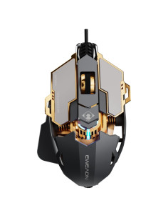 Ratón Gaming EWEADN G5 RGB Ergonómico 12800 DPI Gris