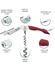 Abrebotellas de Vino Pineapple Profesional con Cortador de Aluminio 2