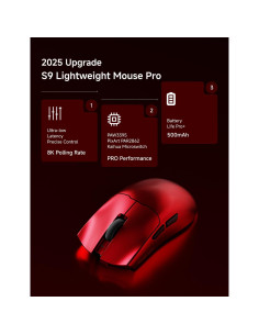 Ratón Inalámbrico de Juego EWEADN S9 Ultra Ligero 65g 42K DPI 2