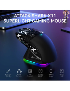 Ratón Gaming Inalámbrico ATTACK SHARK X11 22K DPI RGB 2