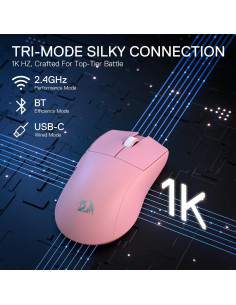 Redragon M916 PRO Ratón Gaming Inalámbrico 26K DPI Rosa 2