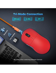 Ratón Gaming Inalámbrico Gana con Aztec Rojo 55g 26K DPI 2