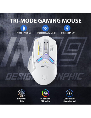 Ratón Gaming Inalámbrico INPHIC IN9 RGB 10000 DPI
