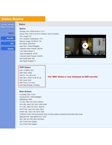 Codificador de Video URay UHE265-1L-4K HDMI 1080P